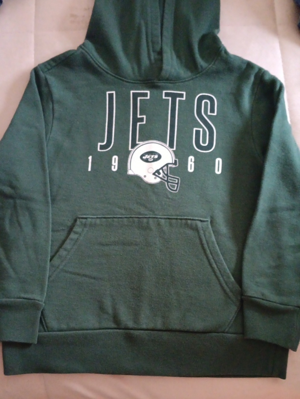 Kids NFL Jets Green Hoodie Sweatshirt with White Logo